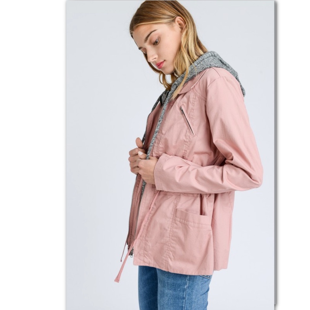 HP BEST IN BTQ Iayered anorak utility Blush jacket - Picture 2 of 4